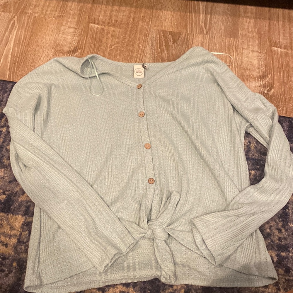 Teal Waffle Long sleeve